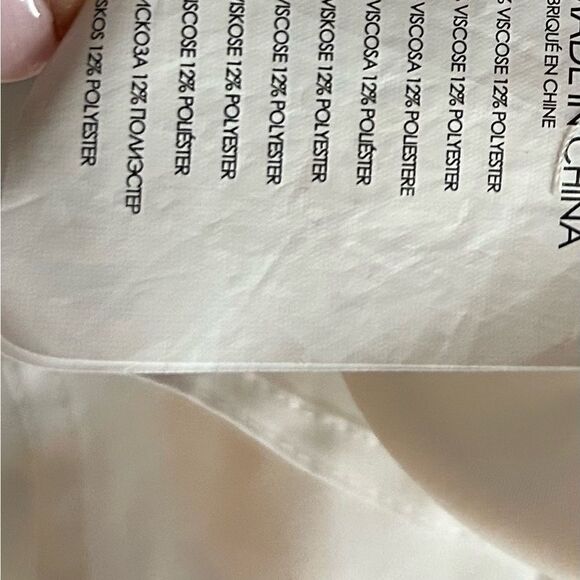 Club Monaco Tie Neck Blanc De Blanc White Chemise Small Petite Long Sleeve Top - Picture 7 of 12